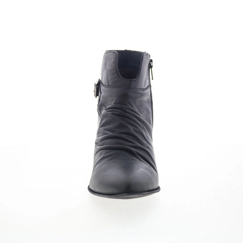 Miz Mooz Joella Womens Black Leather Zipper Casual Dress Boots