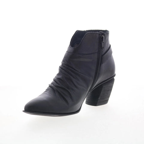 Miz Mooz Joella Womens Black Leather Zipper Casual Dress Boots
