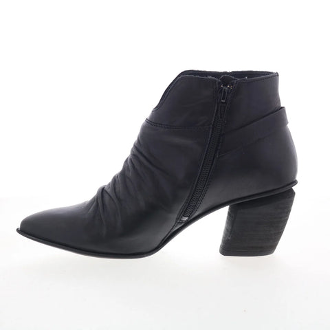 Miz Mooz Joella Womens Black Leather Zipper Casual Dress Boots