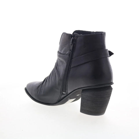 Miz Mooz Joella Womens Black Leather Zipper Casual Dress Boots
