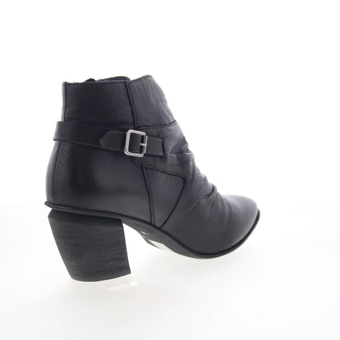 Miz Mooz Joella Womens Black Leather Zipper Casual Dress Boots