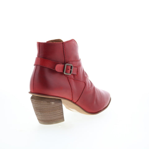 Miz Mooz Joella Womens Red Leather Zipper Ankle & Booties Boots