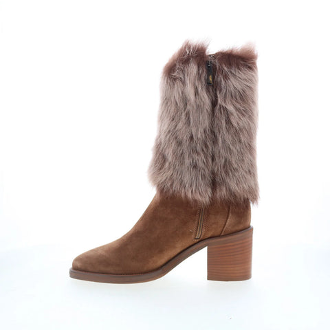 Aquatalia Jolie L538334 Womens Brown Suede Pull On Ankle & Booties Boots