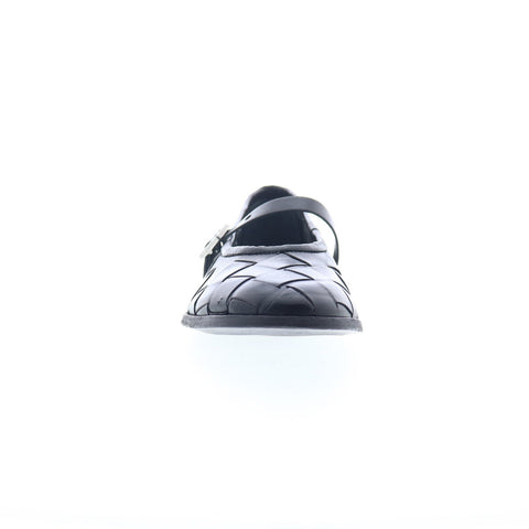 A.S. 98 Jordan Womens Black Leather Hook & Loop Mary Jane Flats Shoes