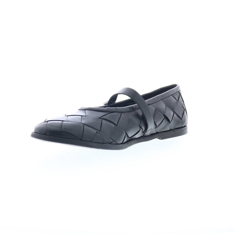 A.S. 98 Jordan Womens Black Leather Hook & Loop Mary Jane Flats Shoes