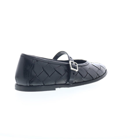 A.S. 98 Jordan Womens Black Leather Hook & Loop Mary Jane Flats Shoes