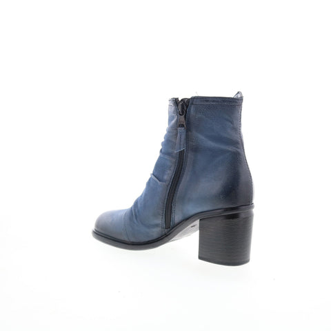 Miz Mooz Jordy Womens Blue Leather Zipper Ankle & Booties Boots