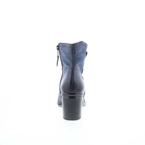 Miz Mooz Jordy Womens Blue Leather Zipper Ankle & Booties Boots
