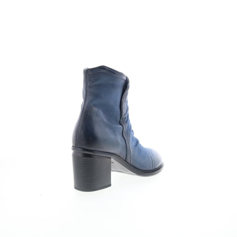 Miz Mooz Jordy Womens Blue Leather Zipper Ankle & Booties Boots
