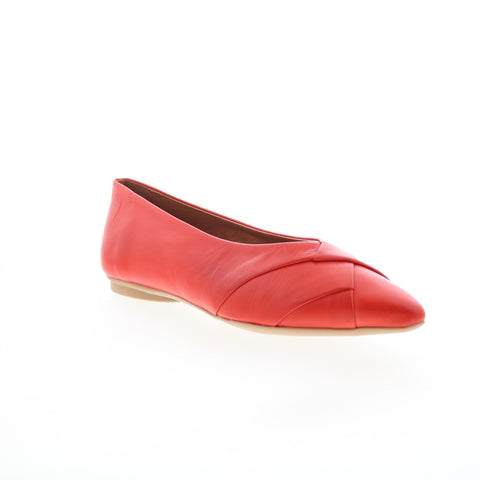 Miz Mooz Josefine Womens Red Leather Slip On Loafer Flats Shoes