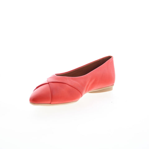 Miz Mooz Josefine Womens Red Leather Slip On Loafer Flats Shoes