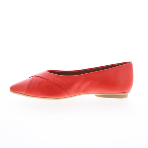 Miz Mooz Josefine Womens Red Leather Slip On Loafer Flats Shoes