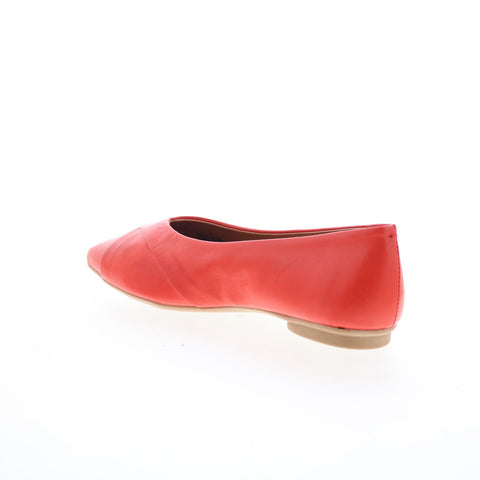 Miz Mooz Josefine Womens Red Leather Slip On Loafer Flats Shoes