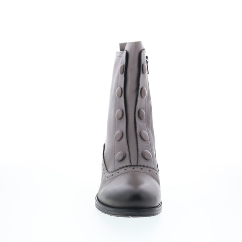 Miz Mooz Jozie Womens Gray Leather Zipper Casual Dress Boots