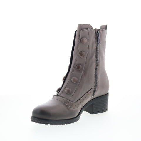 Miz Mooz Jozie Womens Gray Leather Zipper Casual Dress Boots