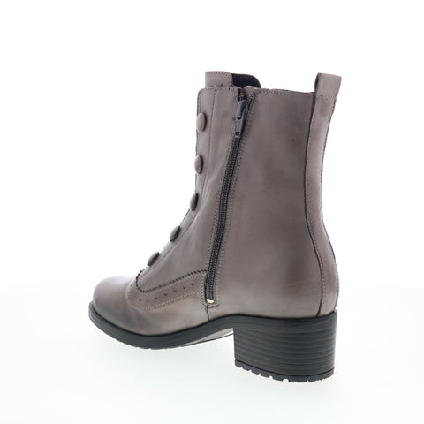 Miz Mooz Jozie Womens Gray Leather Zipper Casual Dress Boots