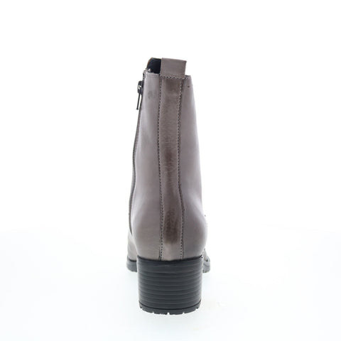 Miz Mooz Jozie Womens Gray Leather Zipper Casual Dress Boots