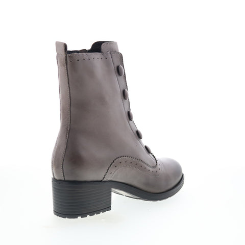 Miz Mooz Jozie Womens Gray Leather Zipper Casual Dress Boots