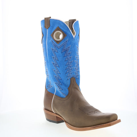 Justin Boots Ranker Sueded Boar JP2507 Mens Brown Wide Cowboy Western Boots
