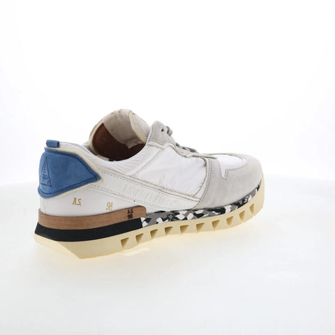 A.S. 98 Julian Mens White Leather Lace Up Lifestyle Sneakers Shoes