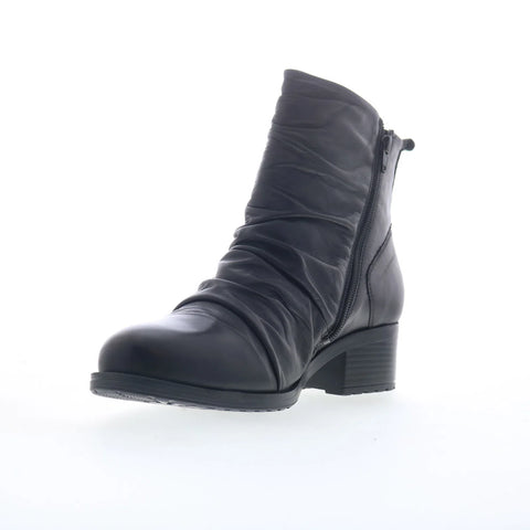 Miz Mooz Juliena Womens Black Leather Zipper Ankle & Booties Boots
