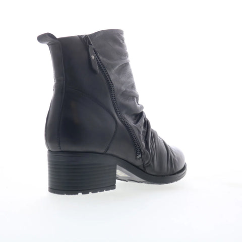 Miz Mooz Juliena Womens Black Leather Zipper Ankle & Booties Boots