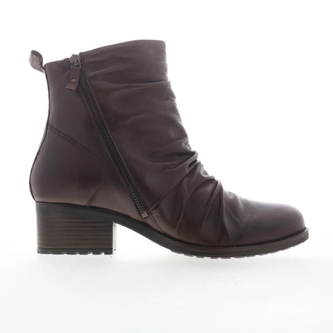 Miz Mooz Juliena Womens Brown Leather Zipper Ankle & Booties Boots