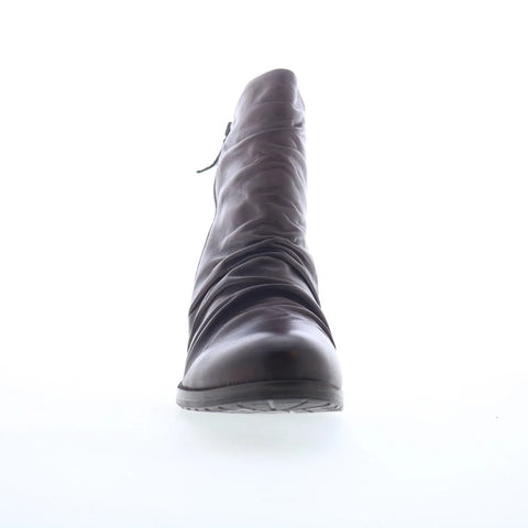 Miz Mooz Juliena Womens Brown Leather Zipper Ankle & Booties Boots