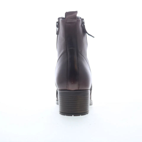 Miz Mooz Juliena Womens Brown Leather Zipper Ankle & Booties Boots