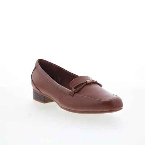 Clarks Juliet Shine 26175181 Womens Brown Wide Loafer Flats Shoes