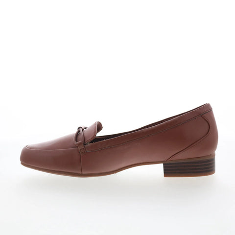 Clarks Juliet Shine 26175181 Womens Brown Wide Loafer Flats Shoes