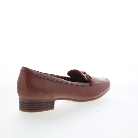 Clarks Juliet Shine 26175181 Womens Brown Wide Loafer Flats Shoes