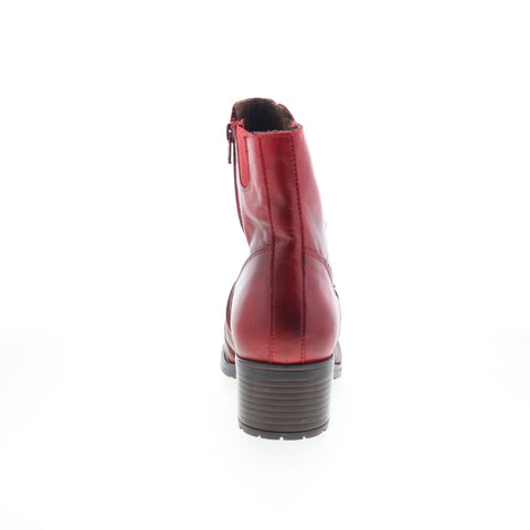 Miz Mooz Juliette Womens Red Leather Zipper Ankle & Booties Boots