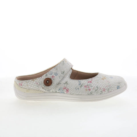 Drew Juniper 17085-48 Womens White Leather Mary Jane Flats Shoes