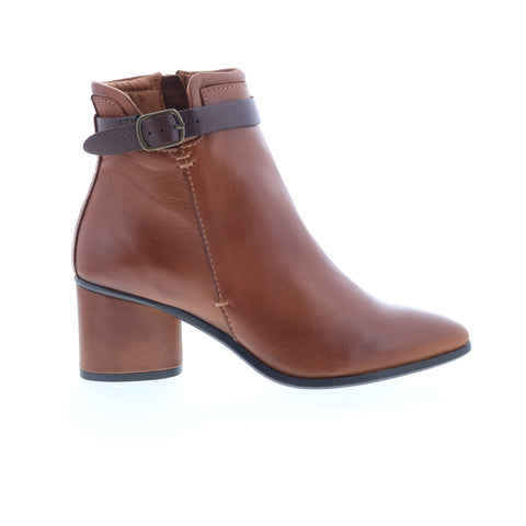 Miz Mooz Justice Womens Brown Leather Zipper Ankle & Booties Boots