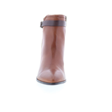 Miz Mooz Justice Womens Brown Leather Zipper Ankle & Booties Boots