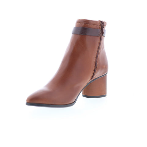 Miz Mooz Justice Womens Brown Leather Zipper Ankle & Booties Boots