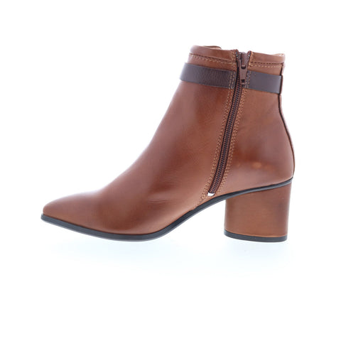 Miz Mooz Justice Womens Brown Leather Zipper Ankle & Booties Boots