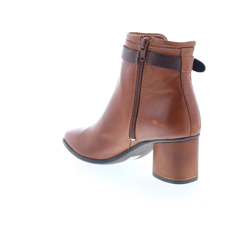 Miz Mooz Justice Womens Brown Leather Zipper Ankle & Booties Boots