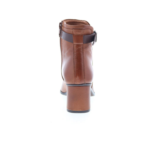 Miz Mooz Justice Womens Brown Leather Zipper Ankle & Booties Boots