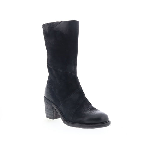 A.S. 98 Justin Womens Black Suede Zipper Casual Dress Boots