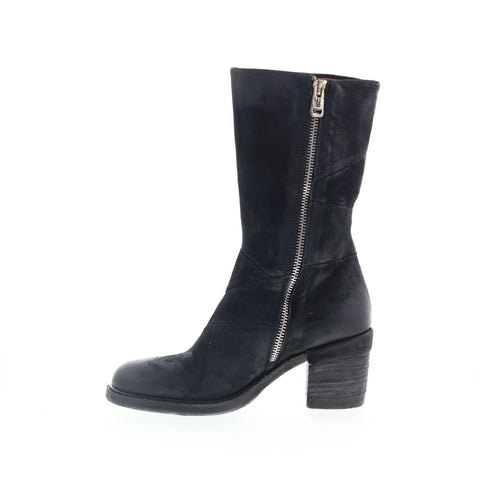 A.S. 98 Justin Womens Black Suede Zipper Casual Dress Boots