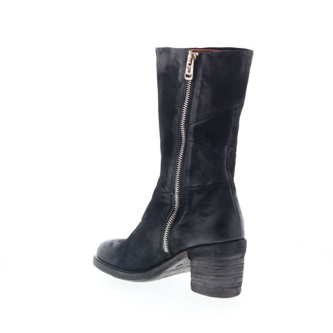 A.S. 98 Justin Womens Black Suede Zipper Casual Dress Boots