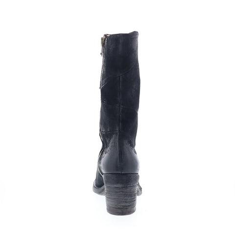 A.S. 98 Justin Womens Black Suede Zipper Casual Dress Boots