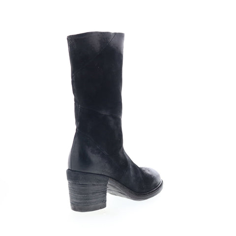 A.S. 98 Justin Womens Black Suede Zipper Casual Dress Boots