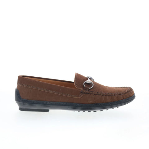 T.B. Phelps K3836 Mens Brown Leather Slip On Loafers & Slip Ons Penny Shoes