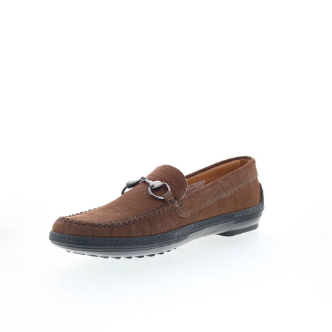 T.B. Phelps K3836 Mens Brown Leather Slip On Loafers & Slip Ons Penny Shoes