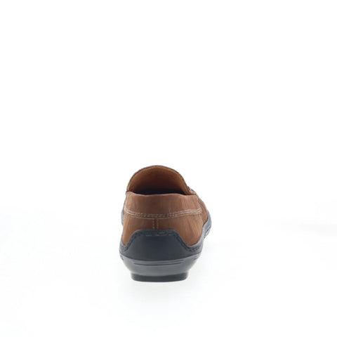 T.B. Phelps K3836 Mens Brown Leather Slip On Loafers & Slip Ons Penny Shoes