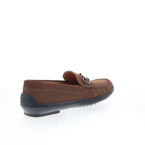 T.B. Phelps K3836 Mens Brown Leather Slip On Loafers & Slip Ons Penny Shoes