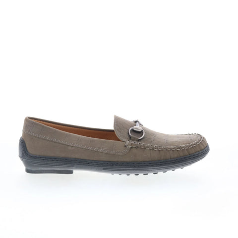 T.B. Phelps K3836 Mens Gray Leather Slip On Loafers & Slip Ons Penny Shoes
